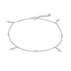 Thumbnail Image 1 of Cubic Zirconia and Lightning Bolt Dangle Alternating Station Anklet in Sterling Silver - 10"