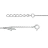 Thumbnail Image 2 of Cubic Zirconia and Lightning Bolt Dangle Alternating Station Anklet in Sterling Silver - 10"