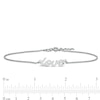 Thumbnail Image 3 of Cubic Zirconia Cursive "love" Anklet in Sterling Silver - 10"