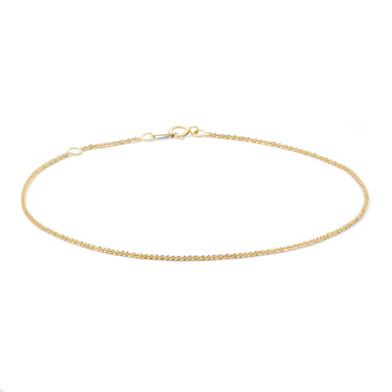 Made in Italy Sparkle Chain Anklet in 10K Solid Gold - 10"