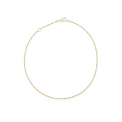 Made in Italy Sparkle Chain Anklet in 10K Solid Gold - 10"