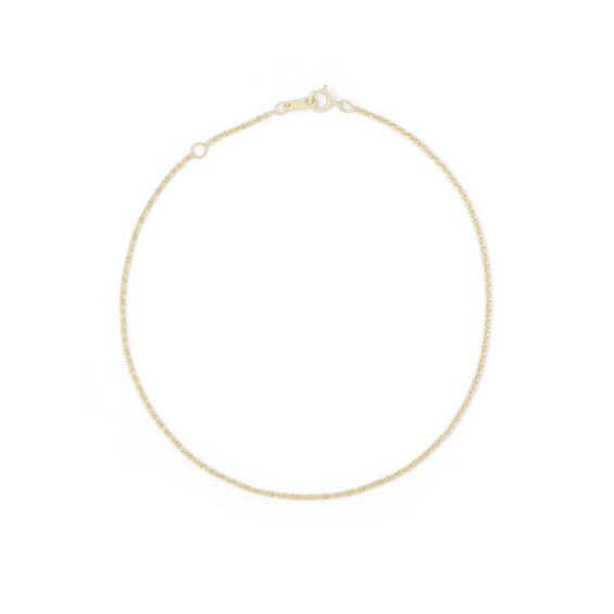Made in Italy Sparkle Chain Anklet in 10K Solid Gold - 10"