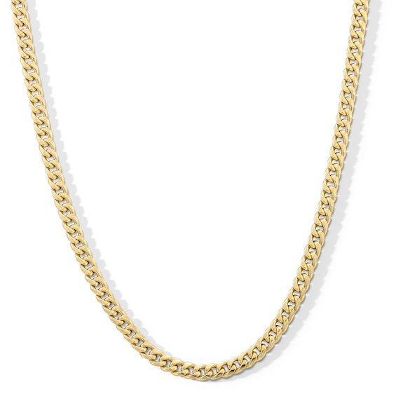 Made in Italy 3.5mm Miami Curb Chain Necklace in 10K Semi-Solid Gold - 24"