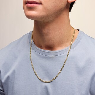 10K Semi-Solid Cuban Curb Chain Made in Italy - 24"