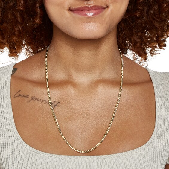 10K Semi-Solid Cuban Curb Chain Made in Italy - 24"