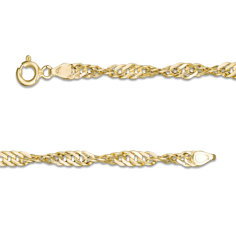 3.7mm Hollow Singapore Chain Necklace in 10K Gold - 18"