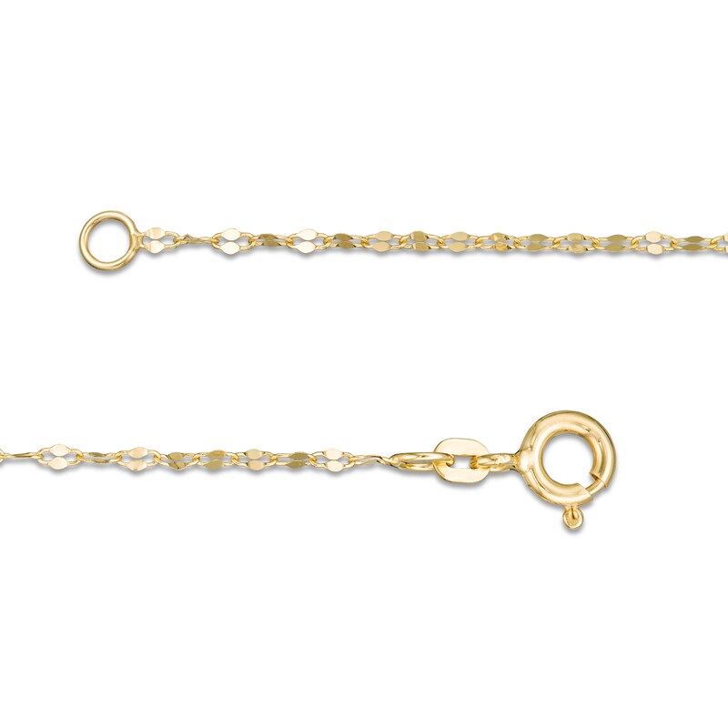 Main Image 2 of Dainty Cross Mirror Chain Choker Necklace in 10K Gold - 16"