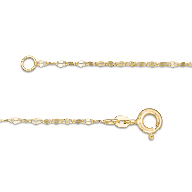 Dainty Cross Mirror Chain Choker Necklace in 10K Gold - 16"