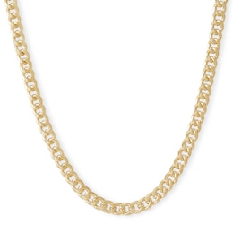 Made in Italy 4.6mm Miami Curb Chain Necklace in 10K Semi-Solid Gold - 16&quot;