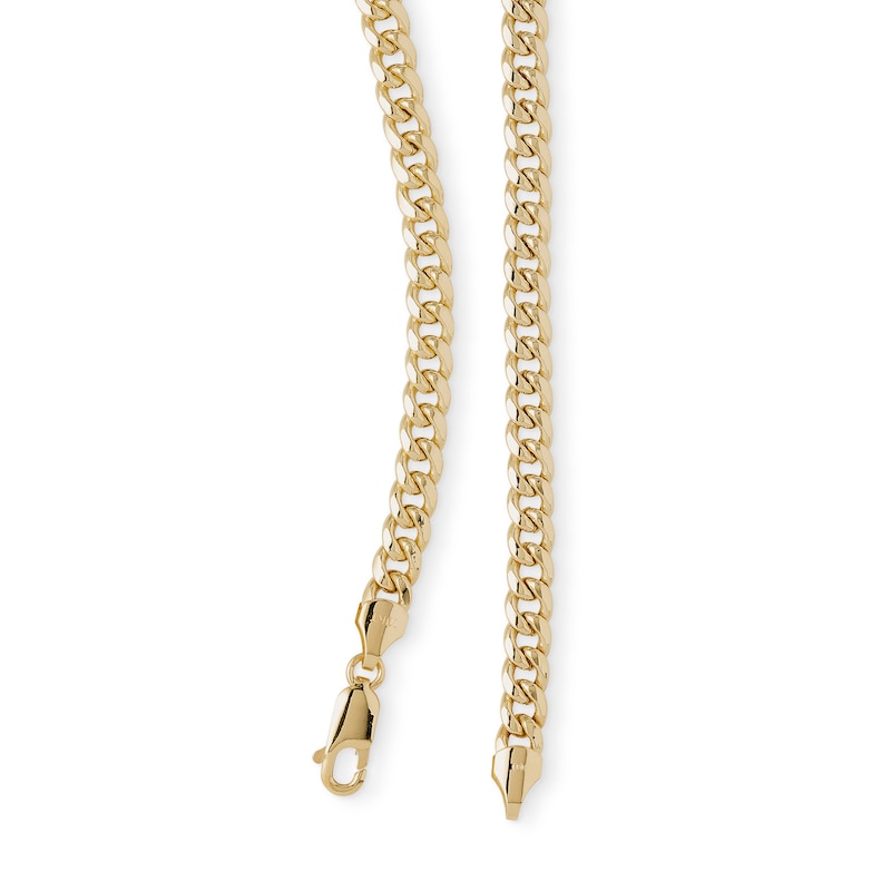 Made in Italy 4.6mm Miami Curb Chain Necklace in 10K Semi-Solid Gold - 16"