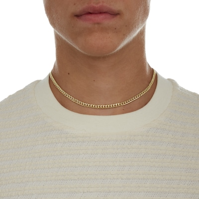 10K Semi-Solid Gold Miami Curb Chain - 16"