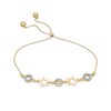 Made in Italy Glitter Enamel "O" and Star Bolo Bracelet in 10K Gold - 9"