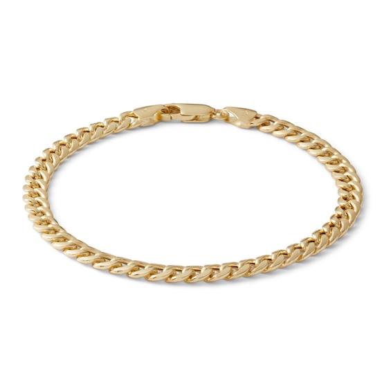 10K Semi-Solid Gold Miami Curb Chain Bracelet
