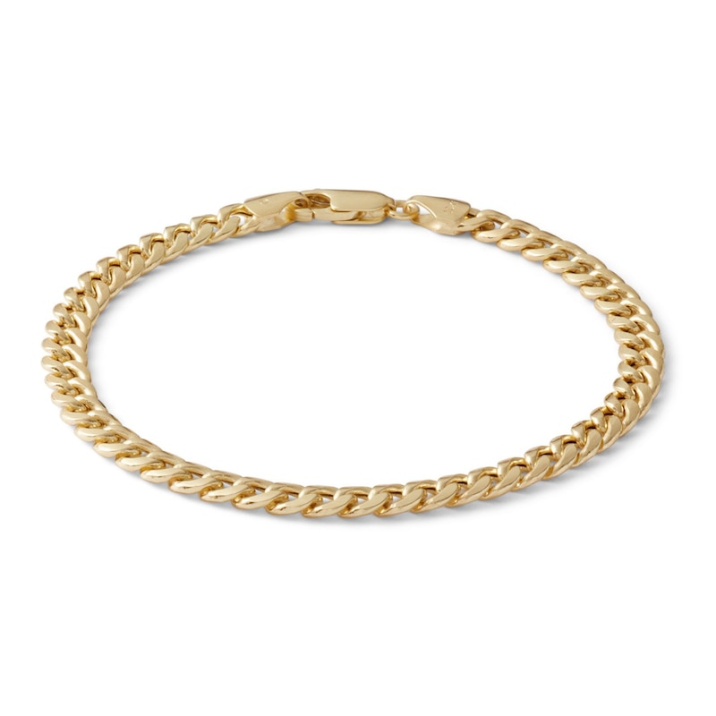 Made in Italy 120 Gauge Miami Curb Chain Bracelet in 10K Semi-Solid Gold - 7"