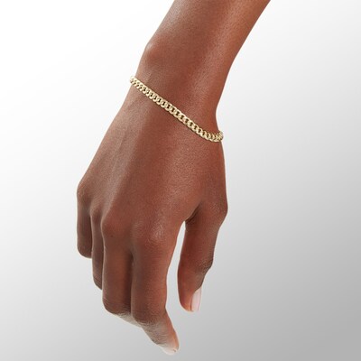 10K Semi-Solid Gold Miami Curb Chain Bracelet