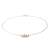 Thumbnail Image 0 of Cubic Zirconia Crown Anklet in 10K Solid Gold - 10"