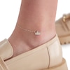 Thumbnail Image 2 of Cubic Zirconia Crown Anklet in 10K Solid Gold - 10"