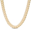 Thumbnail Image 0 of Made in Italy Reversible 5.2mm Textured Curb Chain Necklace in 10K Hollow Gold - 20"