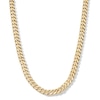 Thumbnail Image 0 of Made in Italy Reversible 5.2mm Textured Curb Chain Necklace in 10K Hollow Gold - 20"