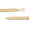 Thumbnail Image 1 of Made in Italy Reversible 5.2mm Textured Curb Chain Necklace in 10K Hollow Gold - 20"
