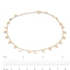 Thumbnail Image 3 of Made in Italy Mirror Hearts Dangle Station Anklet in 10K Solid Gold - 10"