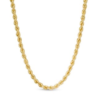020 Gauge Semi-Solid Rope Chain Necklace in 10K Gold - 18"