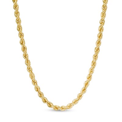 020 Gauge Semi-Solid Rope Chain Necklace in 10K Gold - 18"