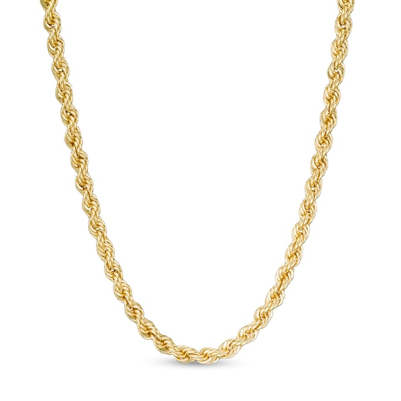 020 Gauge Semi-Solid Rope Chain Necklace in 10K Gold - 18"
