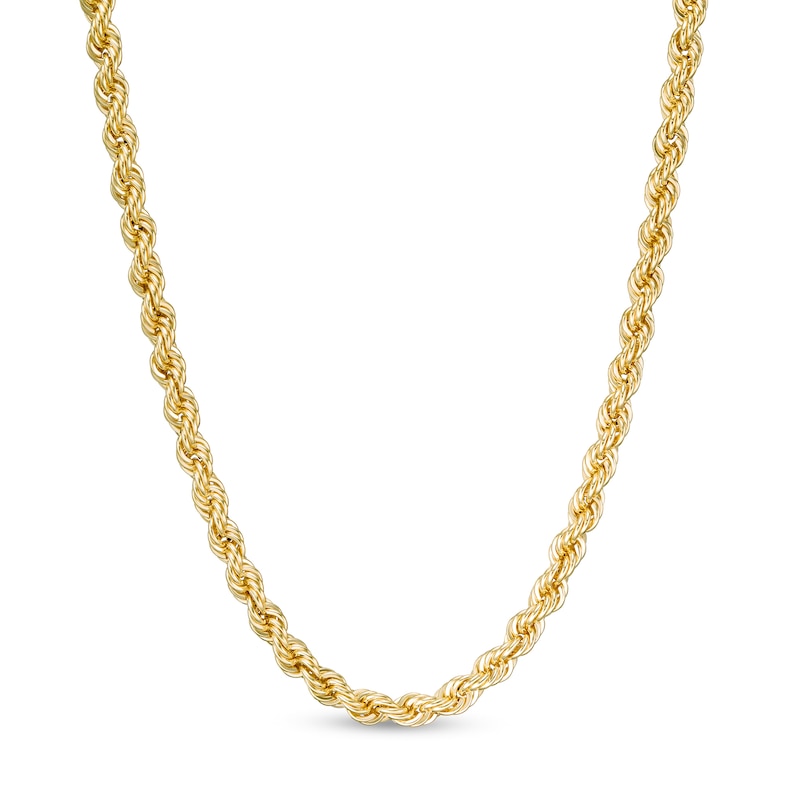 020 Gauge Semi-Solid Rope Chain Necklace in 10K Gold - 18"