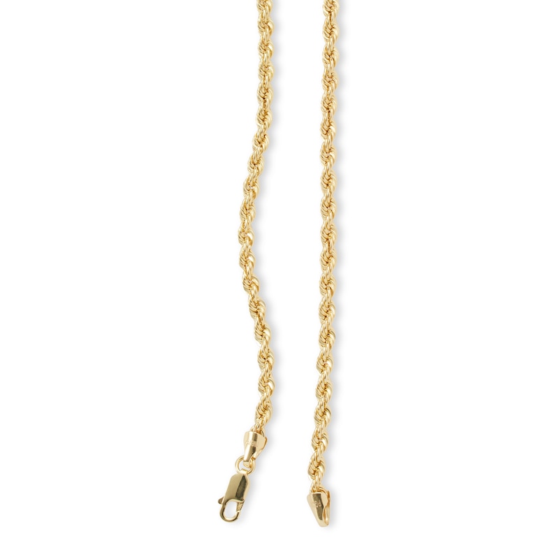 028 Gauge Rope Chain Necklace in 10K Hollow Gold - 18"