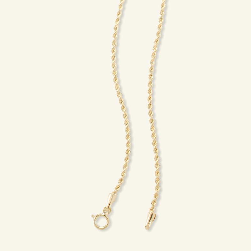 1.6mm Rope Chain Necklace in 10K Semi-Solid Gold - 18"