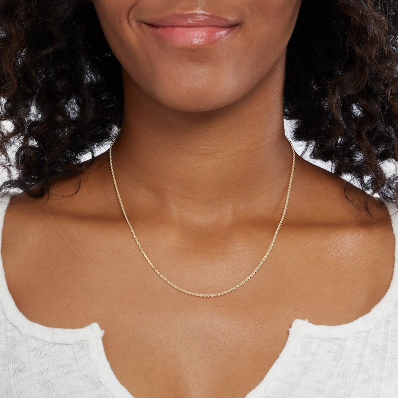 1.6mm Rope Chain Necklace in 10K Semi-Solid Gold - 18"