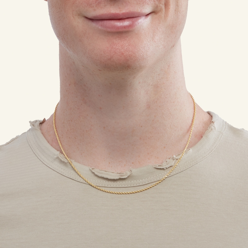 1.6mm Rope Chain Necklace in 10K Semi-Solid Gold - 18"