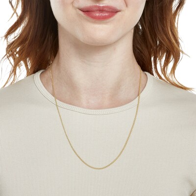 10K Hollow Gold Tight Curb Chain - 20"