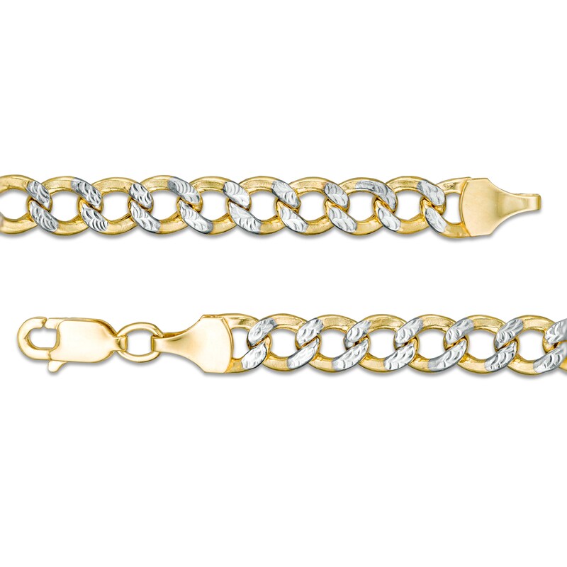 120 Gauge Semi-Solid Cuban Curb Chain Necklace in 10K Two-Tone Gold - 26"