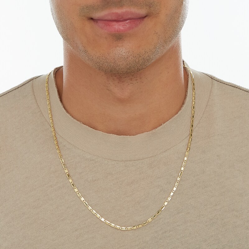 060 Gauge Valentino Chain Necklace in 10K Hollow Gold - 24"