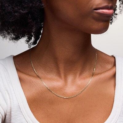 040 Gauge Valentino Chain Necklace in 10K Hollow Gold - 26"