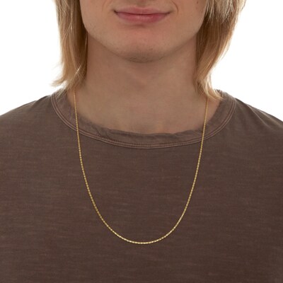 040 Gauge Valentino Chain Necklace in 10K Hollow Gold - 26"
