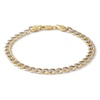 Thumbnail Image 0 of 10K Semi-Solid Gold Cuban Curb Two-Tone Chain Bracelet - 7"