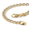 Thumbnail Image 1 of 10K Semi-Solid Gold Cuban Curb Two-Tone Chain Bracelet - 7"