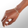Thumbnail Image 2 of 10K Semi-Solid Gold Cuban Curb Two-Tone Chain Bracelet - 7"