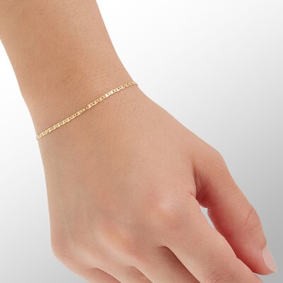 10K Hollow Gold Valentino Chain Bracelet - 7.5"