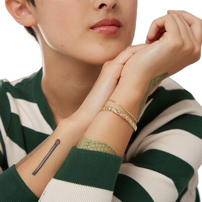 10K Hollow Gold Valentino Chain Bracelet - 7.5"
