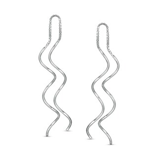 Wavy Threader Drop Earrings in Sterling Silver