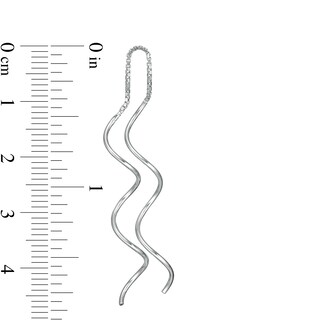 Wavy Threader Drop Earrings in Sterling Silver