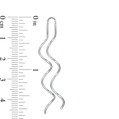 Wavy Threader Drop Earrings in Sterling Silver