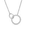 Thumbnail Image 1 of Cubic Zirconia Interlocking Circles Necklace in Sterling Silver