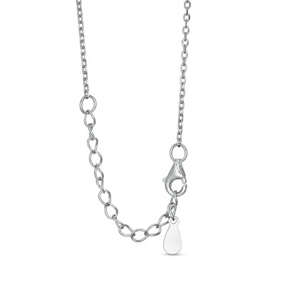 Cubic Zirconia Interlocking Circles Necklace in Sterling Silver