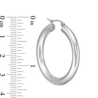 35mm Tube Hoop Earrings in Sterling Silver