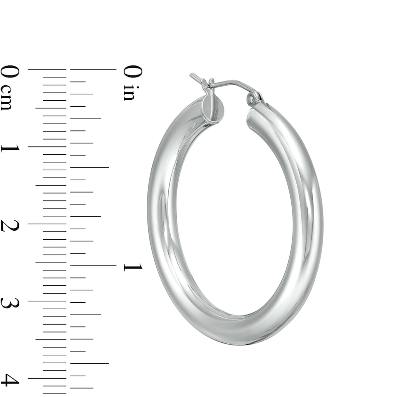 35mm Tube Hoop Earrings in Sterling Silver